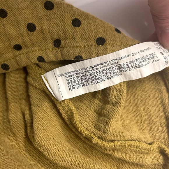 ZARA Kids Polka Dot Cotton Button-Down Dress - Mustard Yellow - Size 2-3Y - Picture 4 of 4